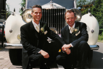 Ad en Herman op hun huwelijksdag in 2001