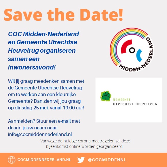 savethedate25mei bij COC Midden-Nederland