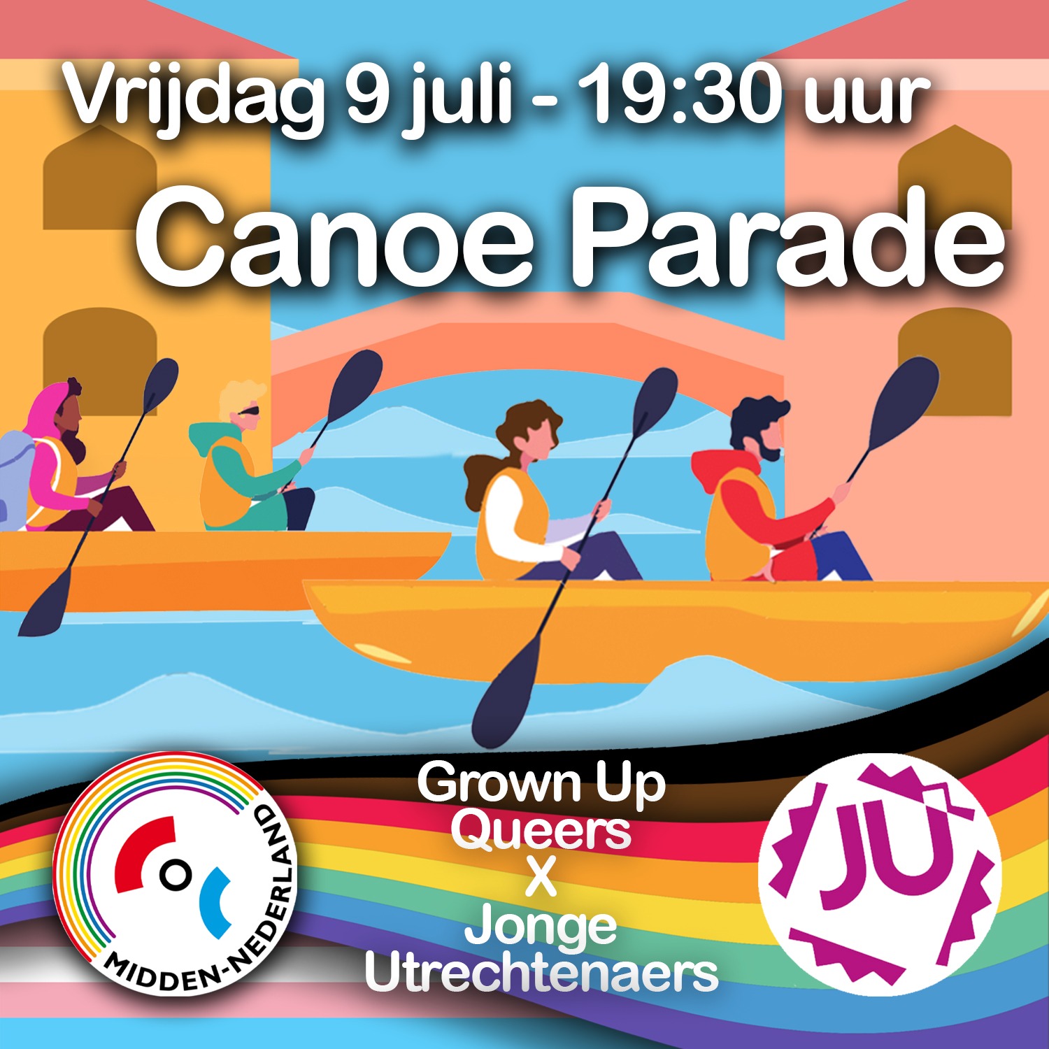 Canoe parade bij COC Midden-Nederland