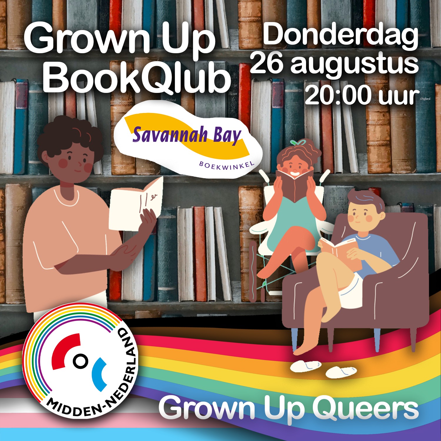 Flyer BookQlub bij COC Midden-Nederland