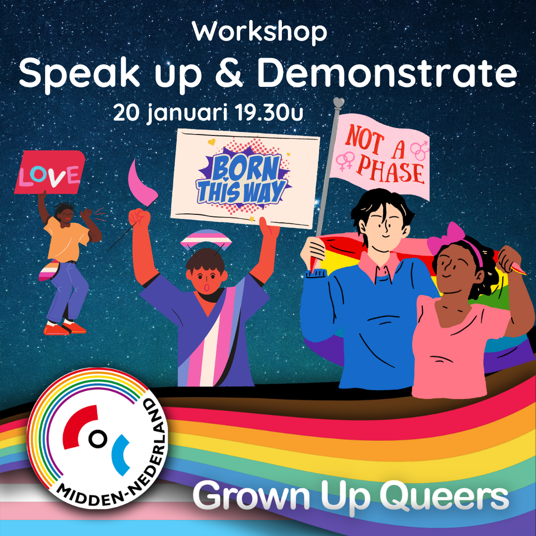 Speak up Demonstrate 20 januari 19.30u bij COC Midden-Nederland