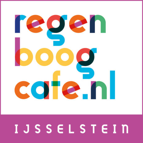logo regenboogcafe roze met kader kopie bij COC Midden-Nederland
