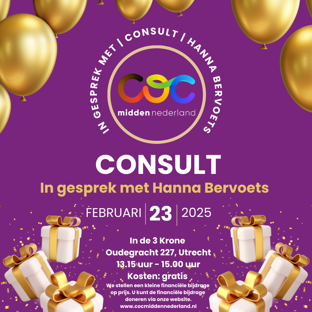 Programma 23 februari Consult nieuw logo bij COC Midden-Nederland