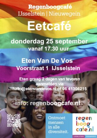 2025 09 25 A4 poster Eetcafe bij de Vos bij COC Midden-Nederland