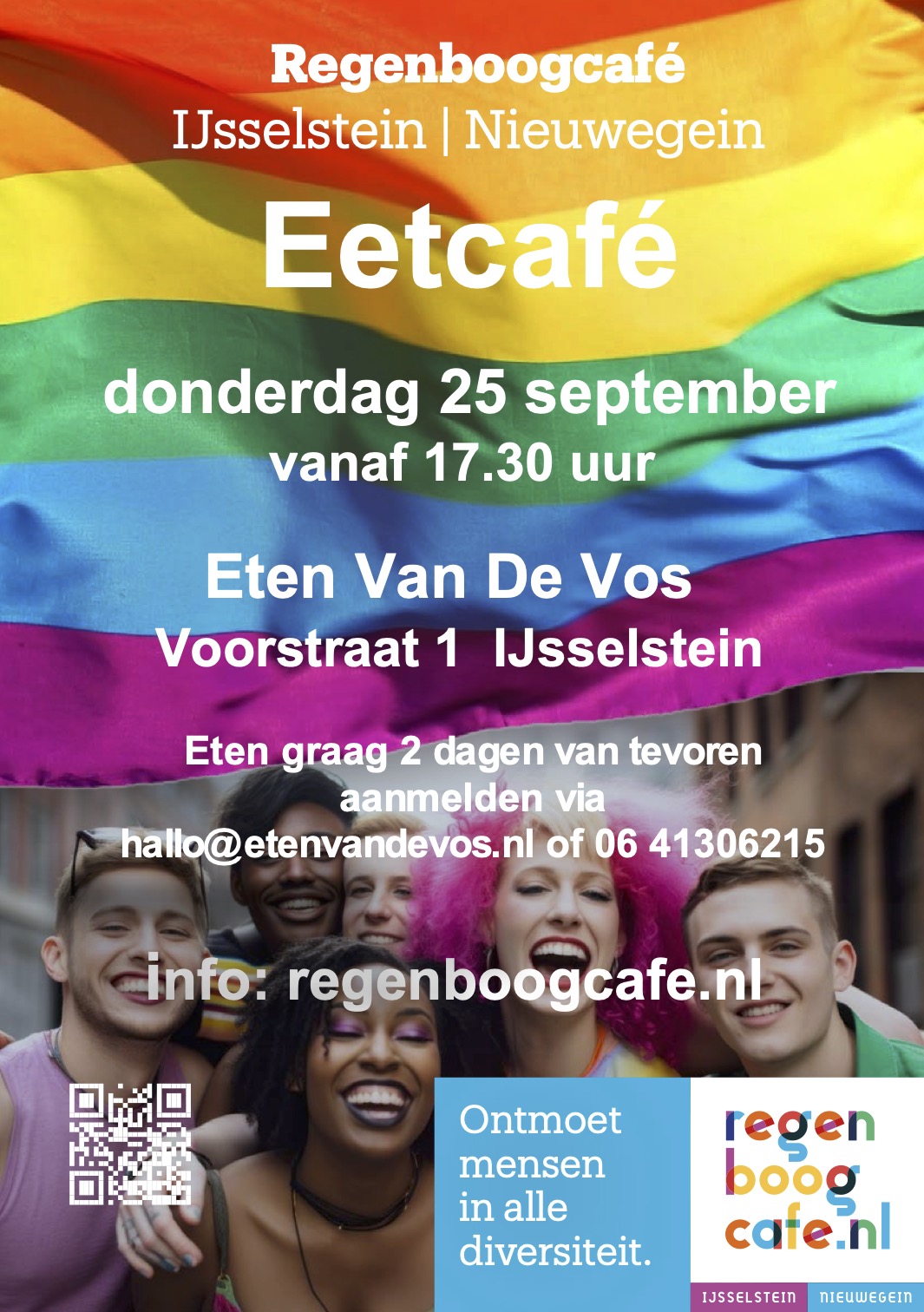 2025 09 25 A4 poster Eetcafe bij de Vos bij COC Midden-Nederland